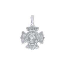 Load image into Gallery viewer, Sterling Silver Saint Florian Shield Medallion (5/8 inch - 1 inch)
