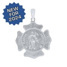 Load image into Gallery viewer, Sterling Silver Saint Florian Shield Medallion (5/8 inch - 1 inch)
