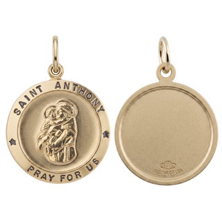 Gold-Filled Round Saint Anthony Medallion (1 inch)