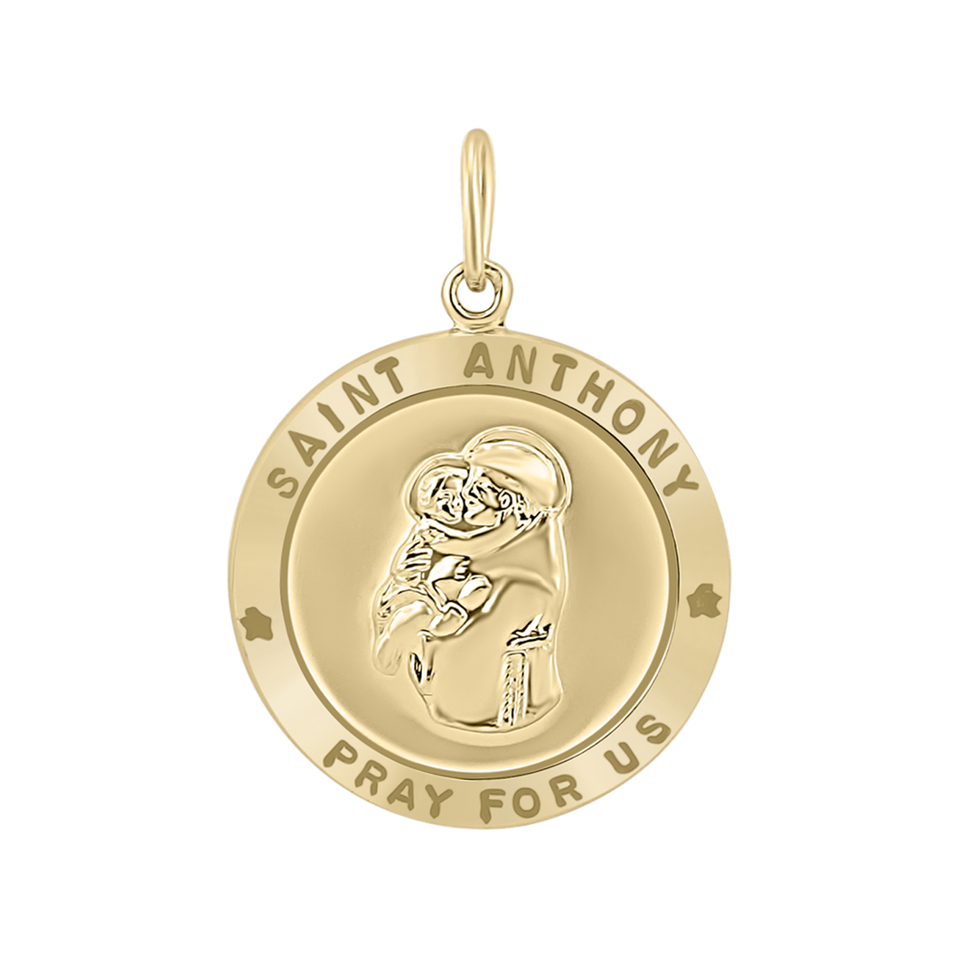 Gold-Filled Round Saint Anthony Medallion (1 inch)