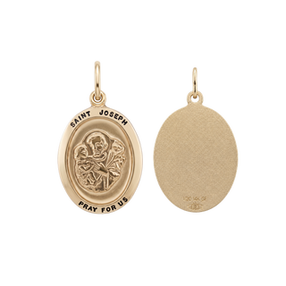 Gold-Filled Oval Saint Joseph Medallion (3/4 inch - 1 inch)