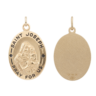 Gold-Filled Oval Saint Joseph Medallion (3/4 inch - 1 inch)