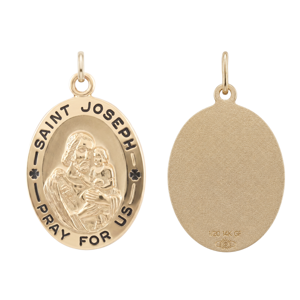 Gold-Filled Oval Saint Joseph Medallion (3/4 inch - 1 inch)