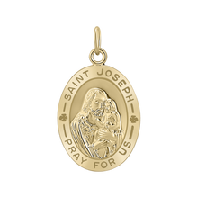 Load image into Gallery viewer, Gold-Filled Oval Saint Joseph Medallion (3/4 inch - 1 inch)
