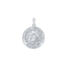 Load image into Gallery viewer, Sterling Silver Round Saint Anthony Medallion (5/8 inch - 1 inch)
