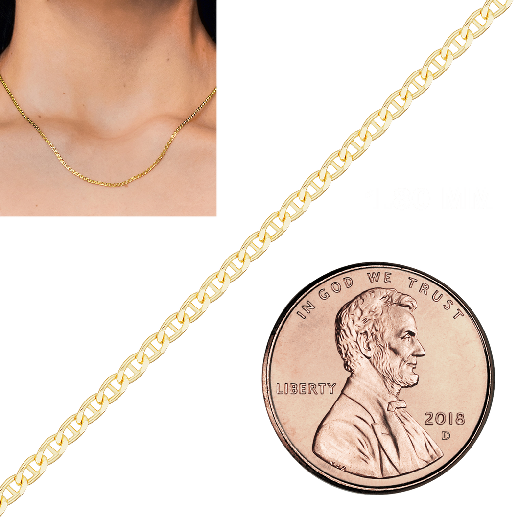 Bulk / Spooled Mariner Chain in 10K Yellow Gold (1.80 mm)