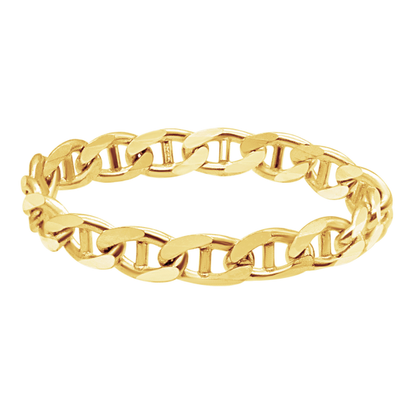 Madison Ave. Mariner Chain Ring in 14K Yellow Gold
