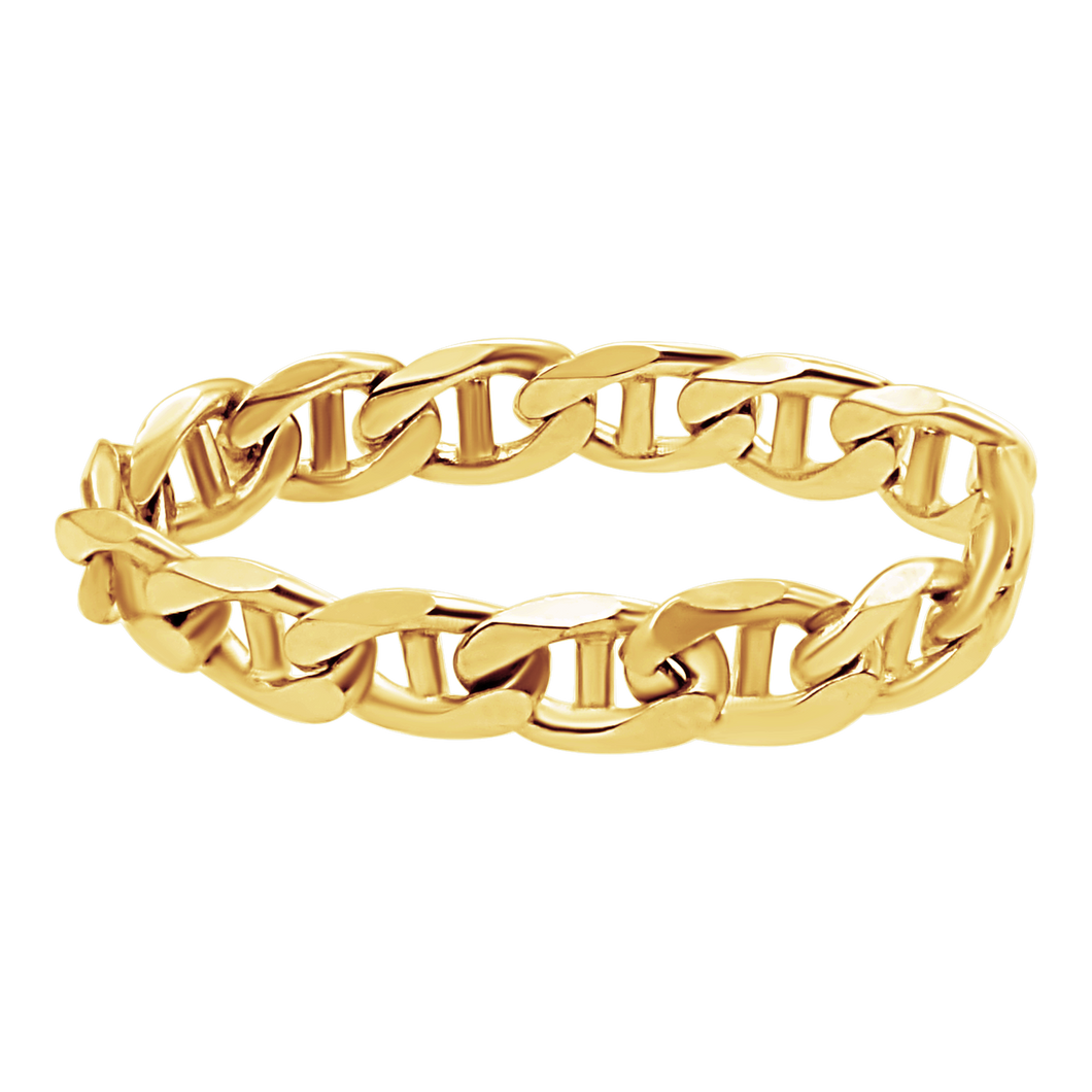 Madison Ave. Mariner Chain Ring in 14K Yellow Gold