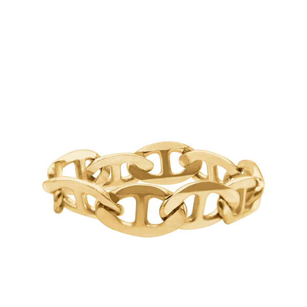 Madison Ave. Mariner Chain Ring in 14K Yellow Gold