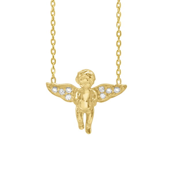 Small Angel Necklace in Sterling Silver (14 x 16 mm)