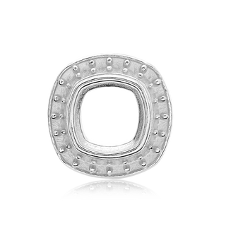 ITI NYC Cushion Halo Pendant Slider in Sterling Silver (5.00 x 5.00 mm - 12.00 x 12.00 mm)