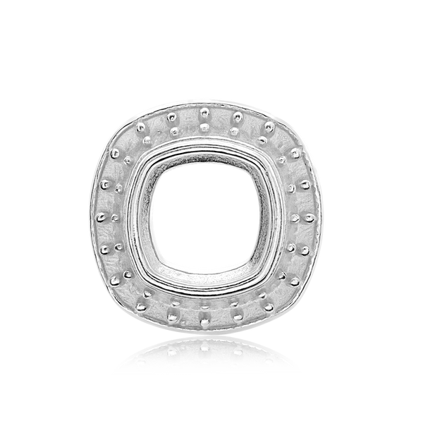 ITI NYC Cushion Halo Pendant Slider in Sterling Silver (5.00 x 5.00 mm - 12.00 x 12.00 mm)