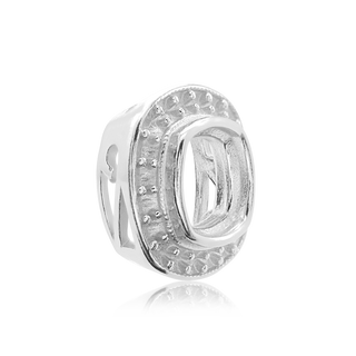 ITI NYC Cushion Halo Pendant Slider in Sterling Silver (5.00 x 5.00 mm - 12.00 x 12.00 mm)