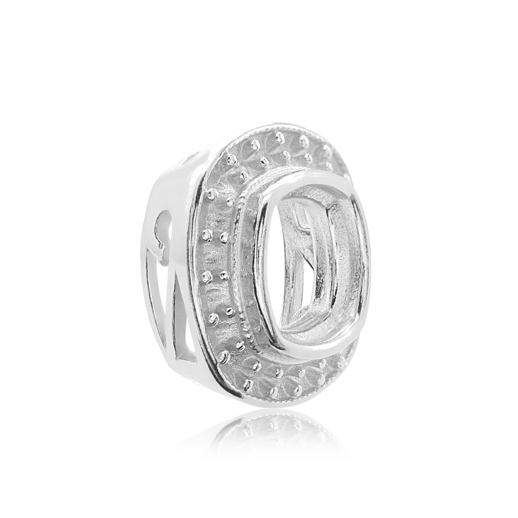 ITI NYC Cushion Halo Pendant Slider in Sterling Silver (5.00 x 5.00 mm - 12.00 x 12.00 mm)