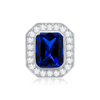 ITI NYC Emerald Halo Pendant Slider in Sterling Silver (6.00 x 4.00 mm - 12.00 x 10.00 mm)