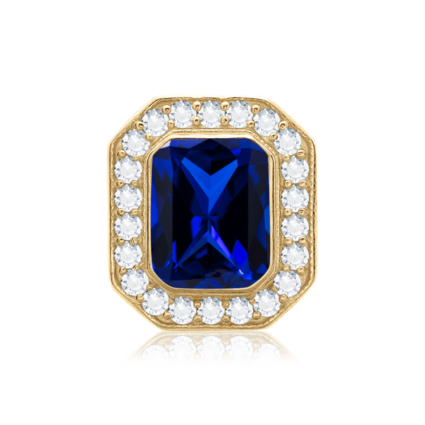 ITI NYC Emerald Halo Pendant Slider in 14K Gold (6.00 x 4.00 mm - 12.00 x 10.00 mm)