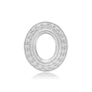 ITI NYC Oval Halo Slide Pendant in Sterling Silver (6.00 x 4.00 mm - 12.00 x 10.00 mm)