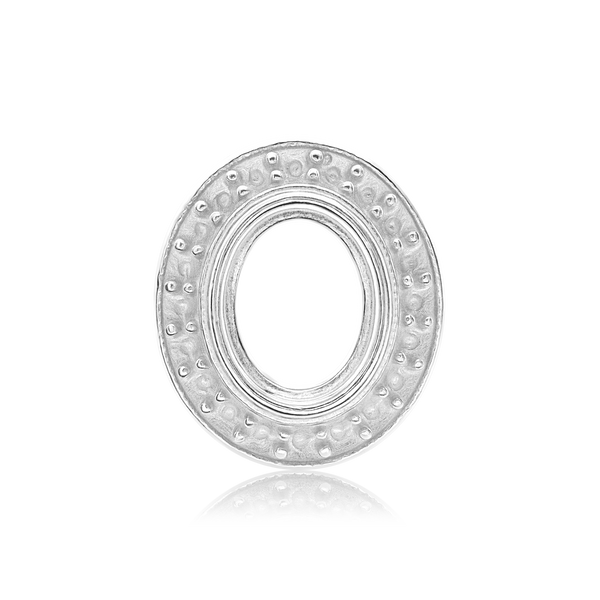 ITI NYC Oval Halo Slide Pendant in Sterling Silver (6.00 x 4.00 mm - 12.00 x 10.00 mm)