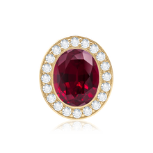 Load image into Gallery viewer, ITI NYC Oval Halo Slide Pendant in 14K Gold (6.00 x 4.00 mm - 12.00 x 10.00 mm)
