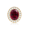 ITI NYC Oval Halo Slide Pendant in 14K Gold (6.00 x 4.00 mm - 12.00 x 10.00 mm)