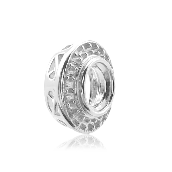 ITI NYC Round Halo Pendant Slider in Sterling Silver (4.00 mm - 12.00 mm)