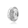 ITI NYC Round Halo Pendant Slider in Sterling Silver (4.00 mm - 12.00 mm)