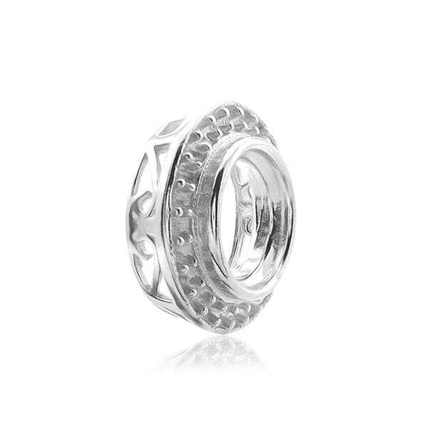 ITI NYC Round Halo Pendant Slider in Sterling Silver (4.00 mm - 12.00 mm)