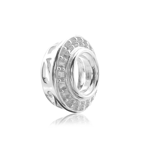 ITI NYC Round Halo Pendant Slider in Sterling Silver (4.00 mm - 12.00 mm)