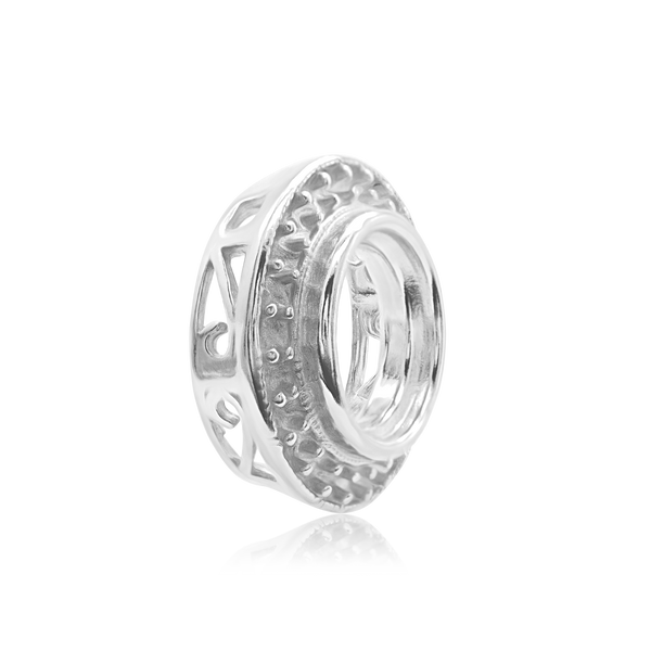 ITI NYC Round Halo Pendant Slider in Sterling Silver (4.00 mm - 12.00 mm)