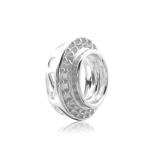 ITI NYC Round Halo Pendant Slider in Sterling Silver (4.00 mm - 12.00 mm)