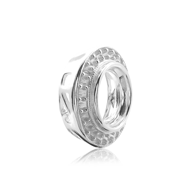 ITI NYC Round Halo Pendant Slider in Sterling Silver (4.00 mm - 12.00 mm)