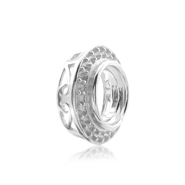 ITI NYC Round Halo Pendant Slider in Sterling Silver (4.00 mm - 12.00 mm)