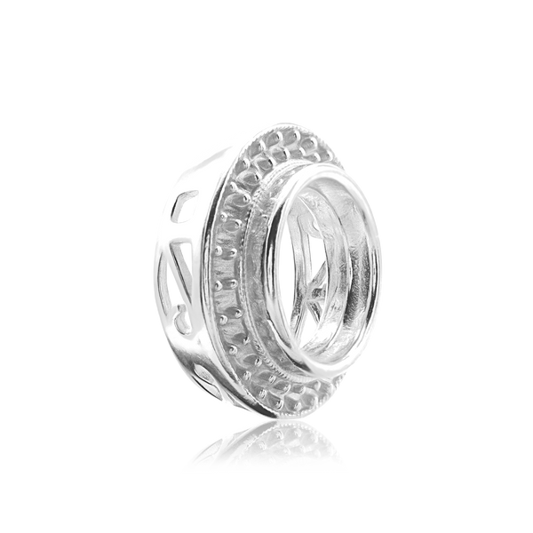 ITI NYC Round Halo Pendant Slider in Sterling Silver (4.00 mm - 12.00 mm)