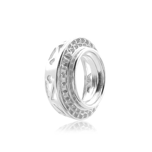 ITI NYC Round Halo Pendant Slider in Sterling Silver (4.00 mm - 12.00 mm)