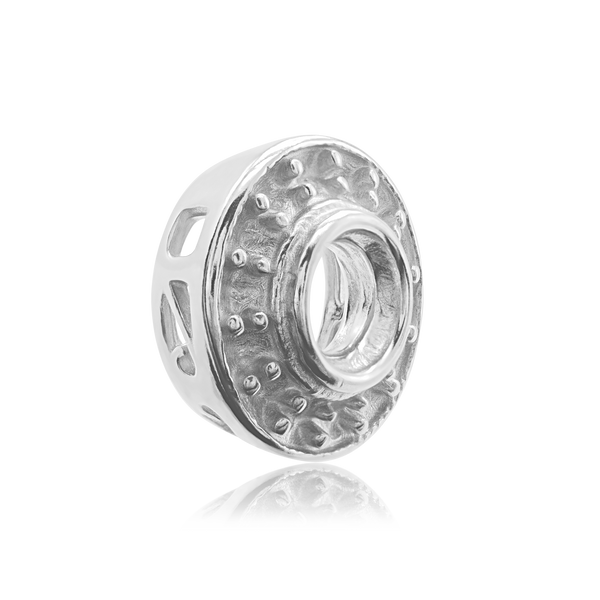 ITI NYC Round Halo Pendant Slider in Sterling Silver (4.00 mm - 12.00 mm)