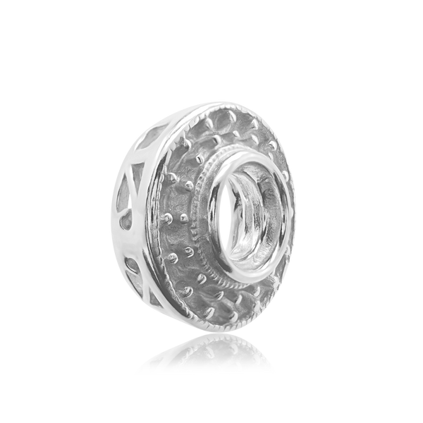 ITI NYC Round Halo Pendant Slider in Sterling Silver (4.00 mm - 12.00 mm)