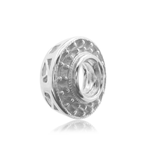 Load image into Gallery viewer, ITI NYC Round Halo Pendant Slider in Sterling Silver (4.00 mm - 12.00 mm)
