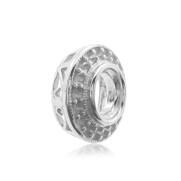 ITI NYC Round Halo Pendant Slider in Sterling Silver (4.00 mm - 12.00 mm)