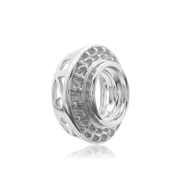 ITI NYC Round Halo Pendant Slider in Sterling Silver (4.00 mm - 12.00 mm)