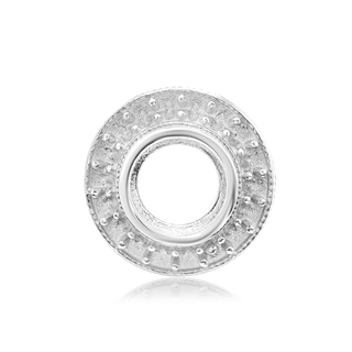 ITI NYC Round Halo Pendant Slider in Sterling Silver (4.00 mm - 12.00 mm)