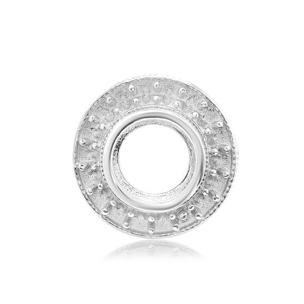 ITI NYC Round Halo Pendant Slider in Sterling Silver (4.00 mm - 12.00 mm)