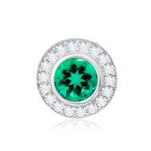 Load image into Gallery viewer, ITI NYC Round Halo Pendant Slider in Sterling Silver (4.00 mm - 12.00 mm)
