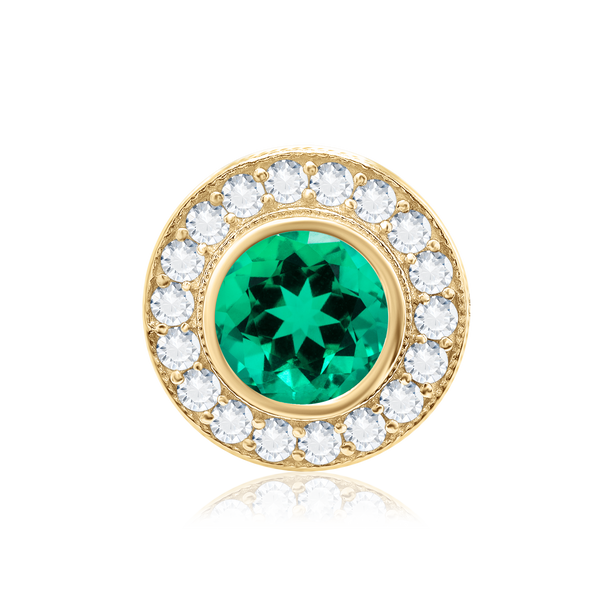 ITI NYC Round Halo Pendant Slider in 14K Gold (4.00 mm - 12.00 mm)