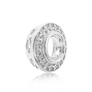 ITI NYC Round Halo Pendant Slider in Sterling Silver (4.00 mm - 12.00 mm)