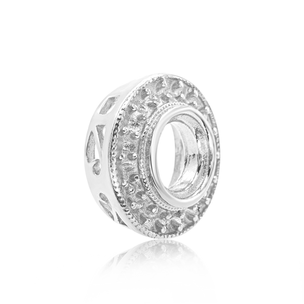 ITI NYC Round Halo Pendant Slider in Sterling Silver (4.00 mm - 12.00 mm)