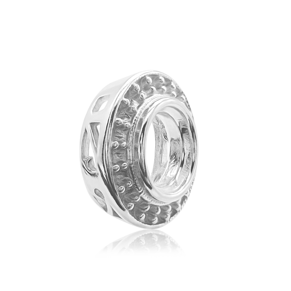 ITI NYC Round Halo Pendant Slider in Sterling Silver (4.00 mm - 12.00 mm)