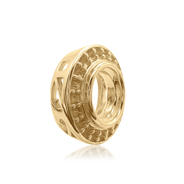 ITI NYC Round Halo Pendant Slider in 14K Gold (4.00 mm - 12.00 mm)