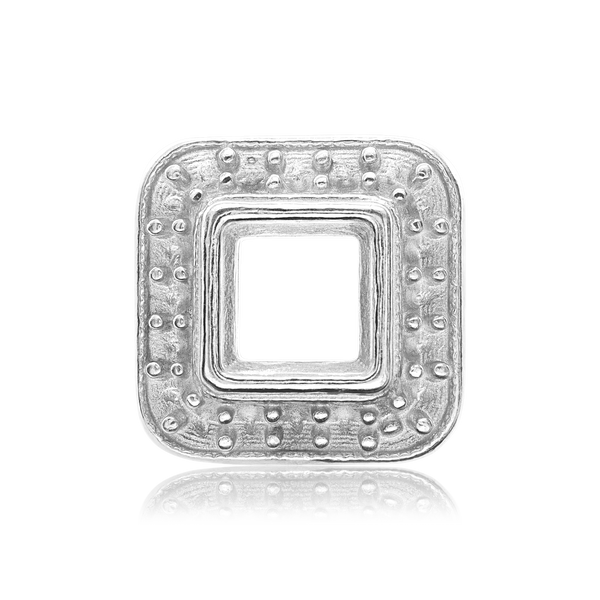 ITI NYC Square Halo Slide Pendant in Sterling Silver (4.00 mm - 10.00 mm)