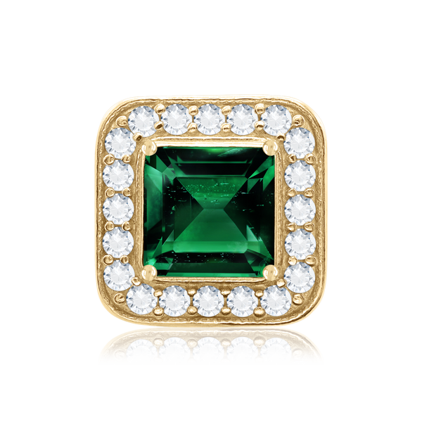 ITI NYC Square Halo Slide Pendant in 14K Gold (4.00 mm - 10.00 mm)