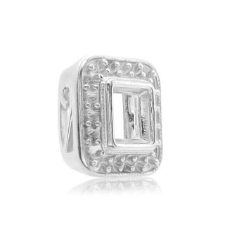 ITI NYC Square Halo Slide Pendant in Sterling Silver (4.00 mm - 10.00 mm)